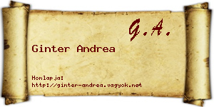 Ginter Andrea névjegykártya